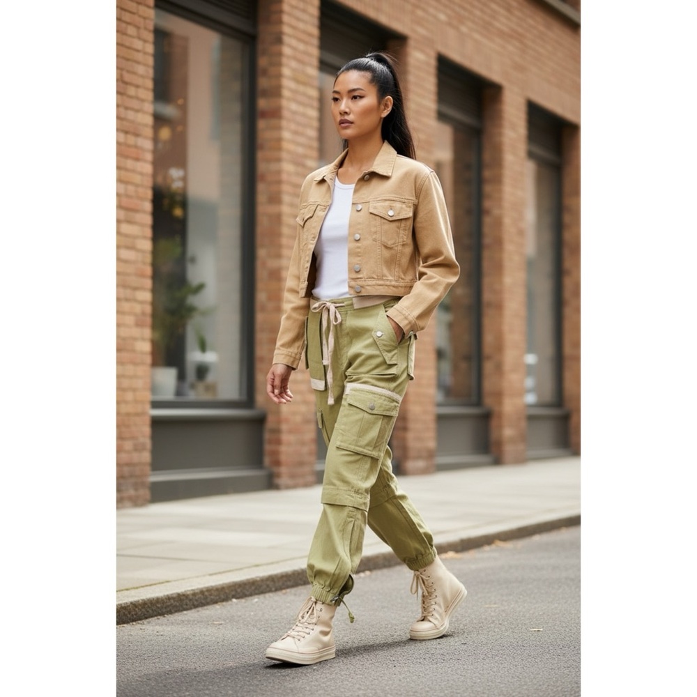 POL Sage Green Cargo Joggers | Slouchy Y2K Utility Pants - Picture 6 of 8